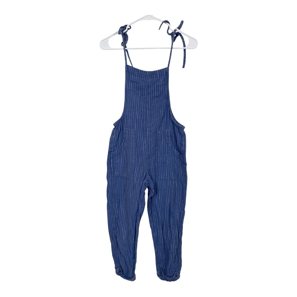 Aerie Cotton Blue Jumpsuit Overall Ties Strap Size XS